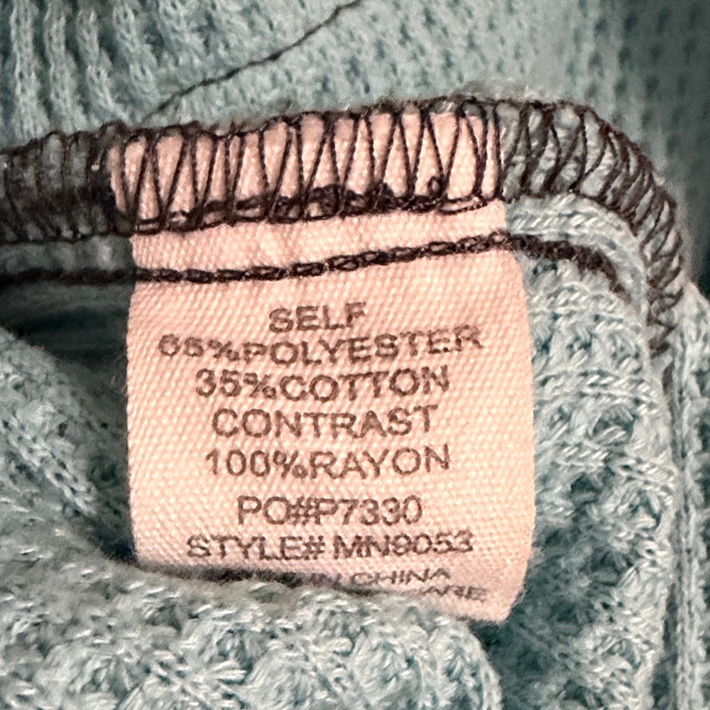 Timing Turquoise Waffle Knit Utility Jacket - Picture 7 of 8
